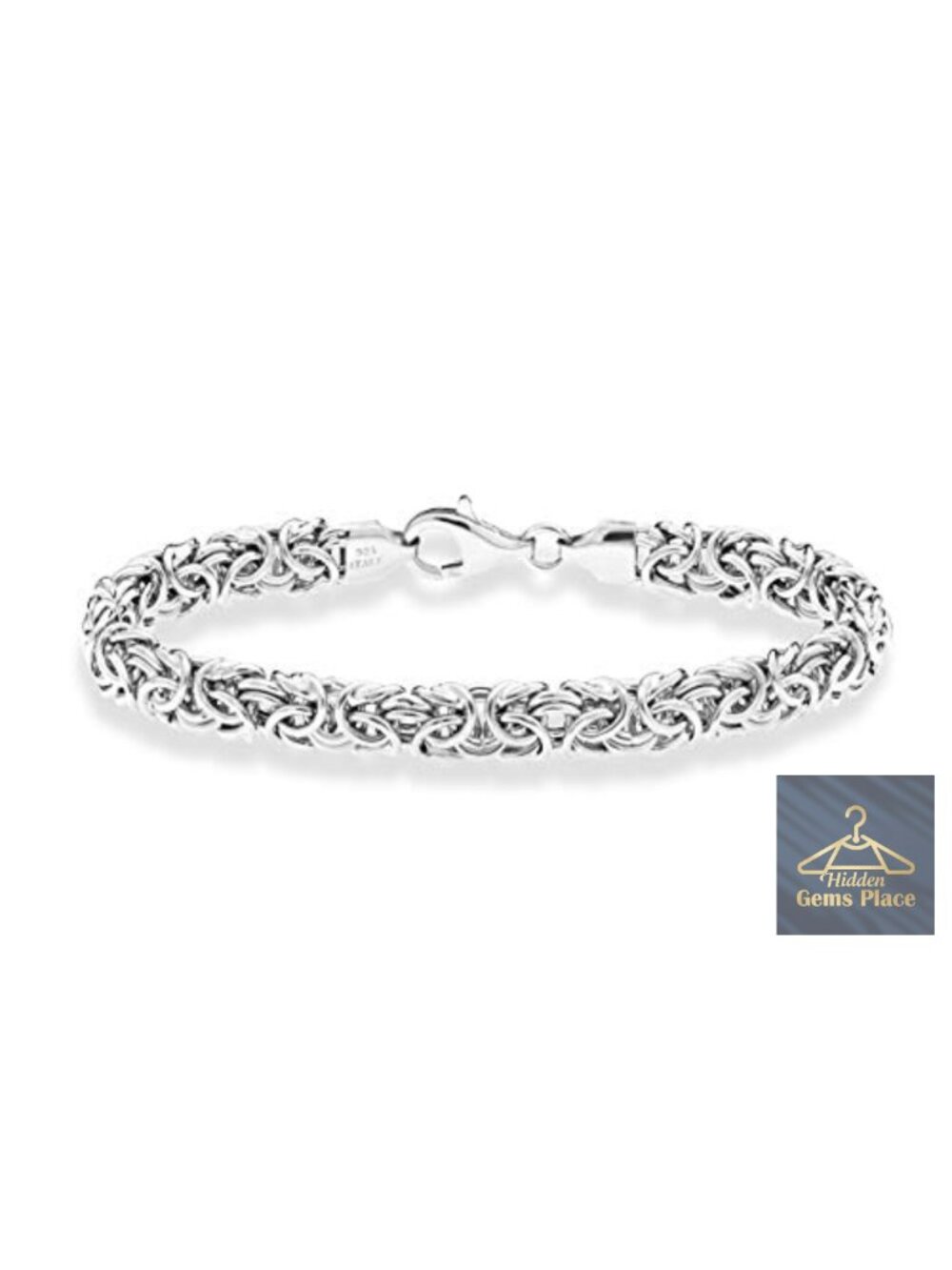 Italian 925 Sterling Silver Byzantine Bracelet Handmade